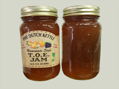 Dutch Kettle All-Natural Homestyle Toe Jam 19 oz Jar Tangerine, Mandarin Orange and Elderberry