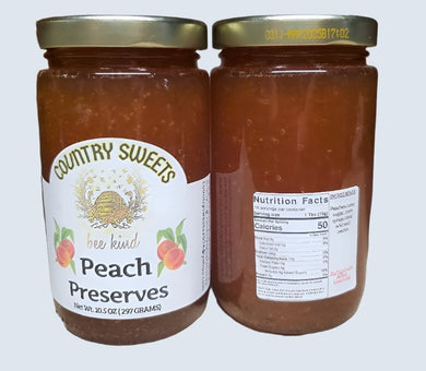 Country Sweets Peach Preserves 10.5 oz Jar